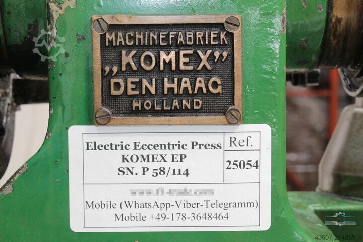Elektrische Exzenterpresse / Electric Eccentric Press Komex EP