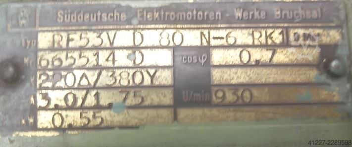 Adjustable gear motor 0.55 kW 4.4-26 rpm SEW-EURODRIVE RF53VD80N-6RK1