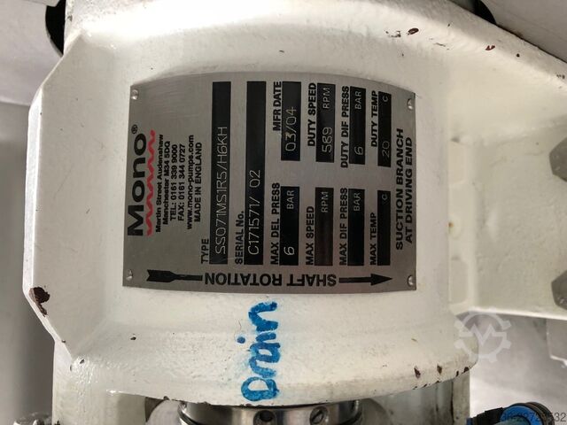 Exzenterschneckenpumpe 30.000 Ltr./Std. Mono Pump SS071MS1RS/H6KH