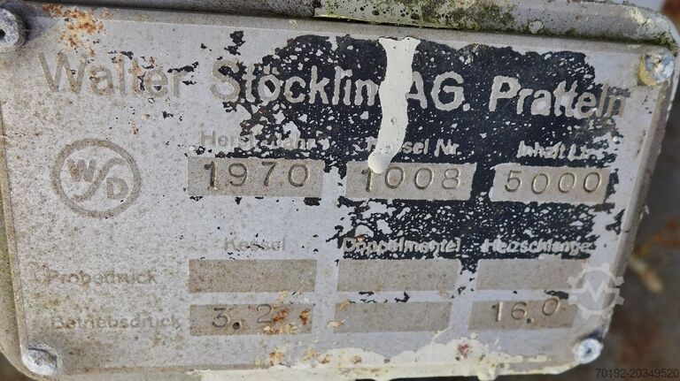 5000-liter heatable/coolable pressure vessel made of V4A with beam agitator Stöcklin 8829