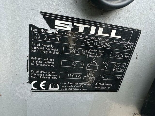 Electric triplex forklift Still RX20-16, year 2018 STILL RX20-16