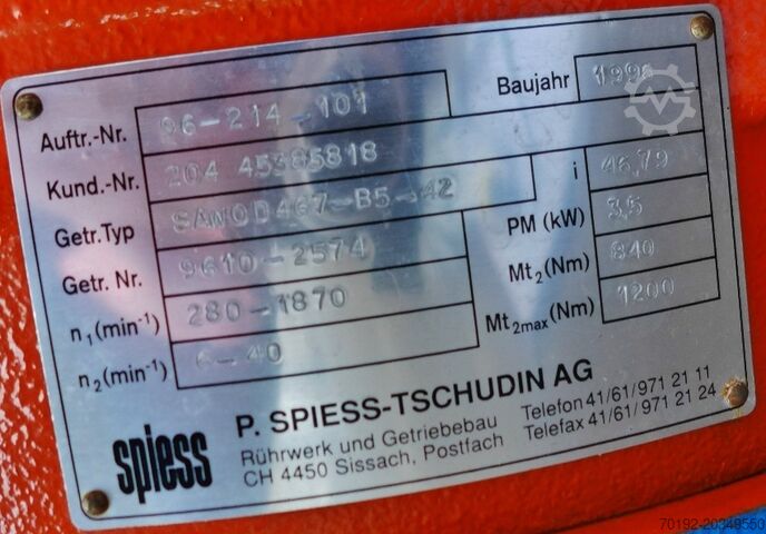 3,586-liter heatable/coolable reactor made of V4A with anchor agitator HANAG 8762