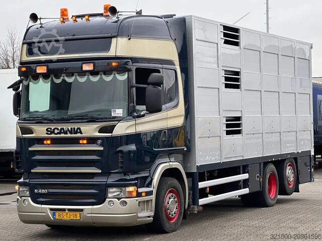 Cattle transport Scania R420 6x2 Topline / 3 Stock Animal Transport / R...