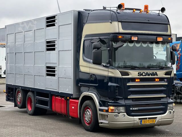 Cattle transport Scania R420 6x2 Topline / 3 Stock Animal Transport / R...