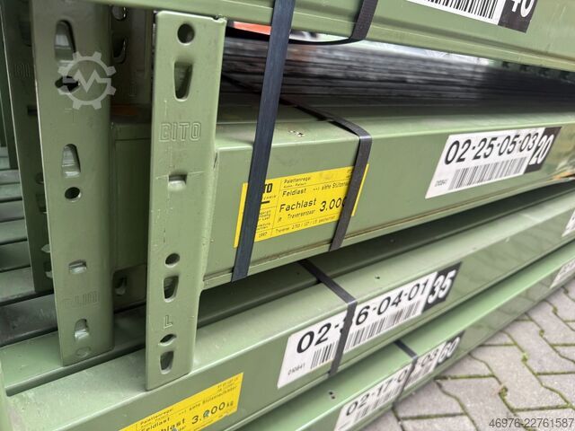 2,700 mm / Section: 127 x 50 mm / green / 3 HP BITO PL38 Palettenregaltraverse Traverse Regal
