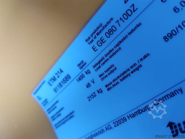 Reach Trucks Jungheinrich ETM 214 Li-ion/ Camera/ drive-in