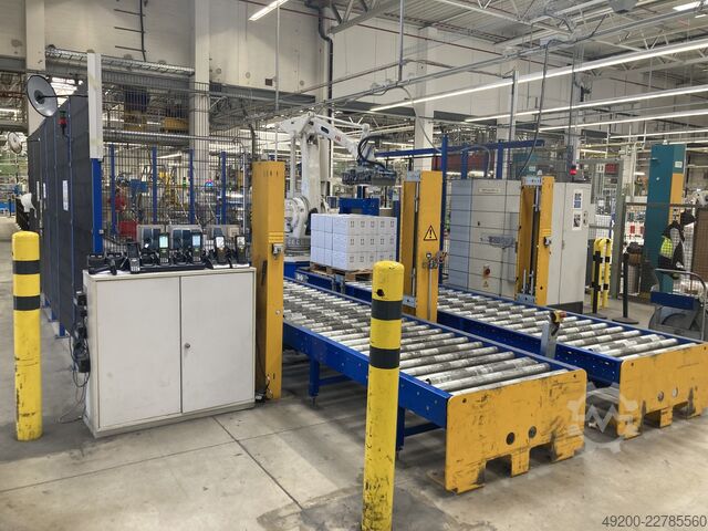 Robotic palletizing with ABB IRB 660 W+D Langhammer Roboterpalettierungsanlage