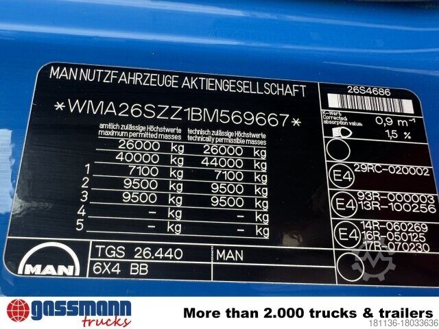 Kipper LKW MAN TGS 26.440 6X4 BB, Tele-Absetzer