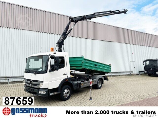 Kipper LKW Mercedes-Benz Atego 918 KK 4x2, 2x AHK, Kran Fassi F65