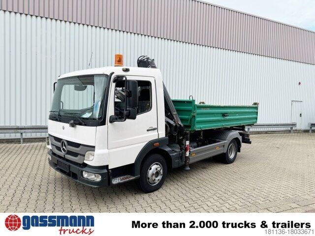 Kipper LKW Mercedes-Benz Atego 918 KK 4x2, 2x AHK, Kran Fassi F65