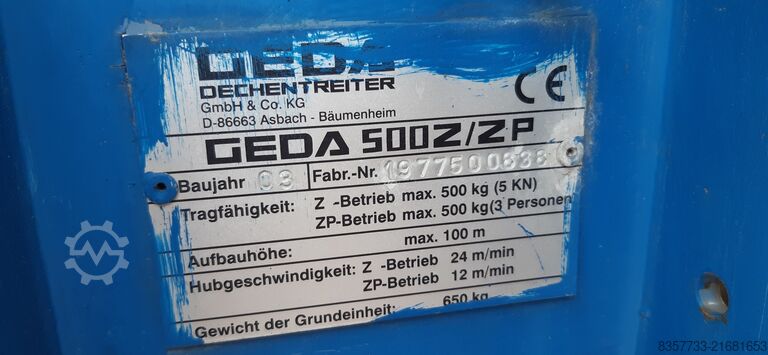 Bauaufzug GEDA 500 Z/ZP