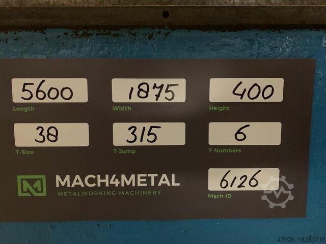 Clamping plate 5600 x 1875 x 400 mm Skoda