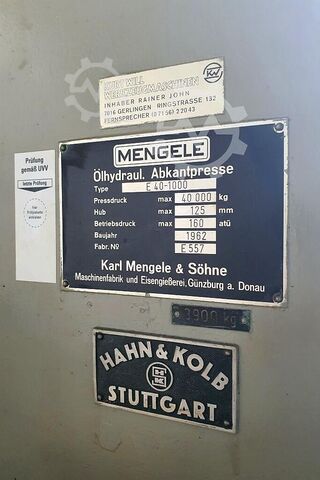 Press brake Mengele E 40-1000