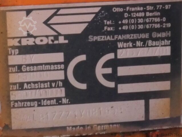 Spezial-LKW man LE 1608 KOMMUNAL KROLL BY SFZ - Rechtslenker