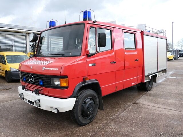 Feuerwehrfahrzeug mercedes-benz 814 D LF 8/6 DoKa AHK Löschwassertank 600L Schlingmann