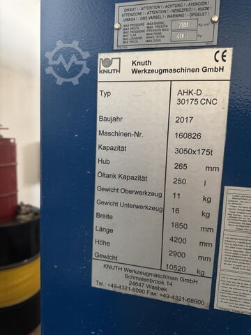 Press brake Knuth AHK D 30175 CNC