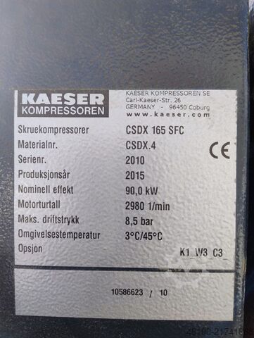 Screw compressor S016526 Kaeser CSDX165 SFC