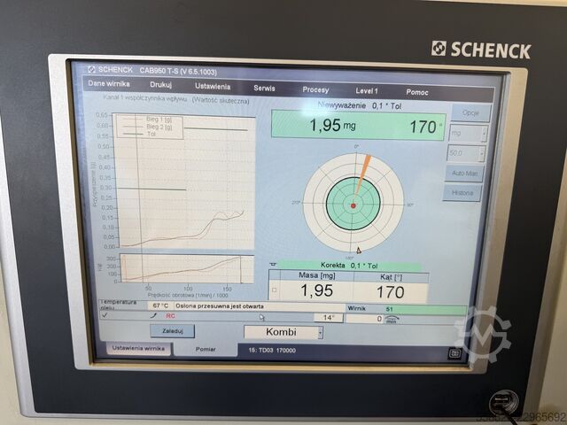 High-speed balancer for turbocharger cores Schenck TB Sonio