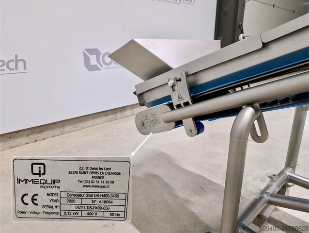 Belt straight conveyor IMMEQUIP Engineering DS-H400-3460