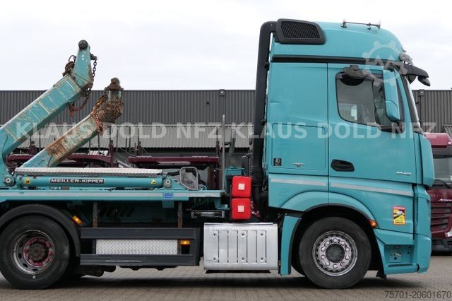Skip truck MERCEDES-BENZ Actros 1848 Absetzkipper Meiller Funk Kamera EU6