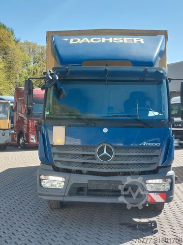 Flatbed truck with tarp MERCEDES-BENZ Atego 12-24 PL-SP- Blatt/Luft- Klima- LBW