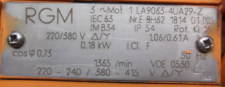 Gear motor 0.18 kW 40 rpm RGM** 1LA9063-4UA29-Z