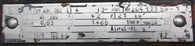 Electric motor 21 kW 1465 Rpm AEG AM180LV4