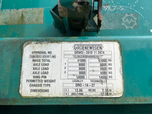 Curtain sided Groenewegen DRO-14-27 DRO-14-27 / Tautliner / 1x Lift Axle ...