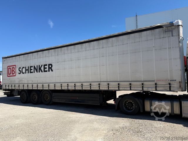 Open semitrailer with tarp SCHWARZMÜLLER S1/Pritsche+Schiebeplane+Edscha/Luft-Lift