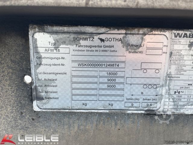 Anhänger-Wechselfahrgestell SCHMITZ CARGOBULL AWF 18/L-20*BDF-Lafette*SAF-Achsen*Reifen 90%*