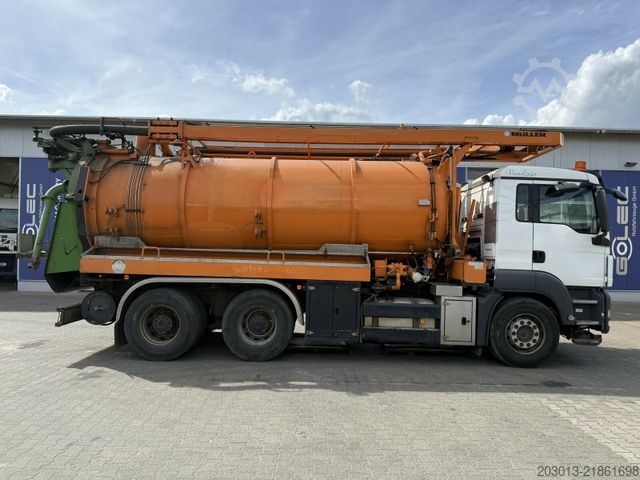 Vacuum tank truck MAN TGS 33.440 6x4 BB/BBS Kanalreiniger Kombi MÜLLER