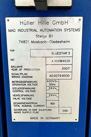 Horizontal machining center Hüller-Hille Bluestar 5