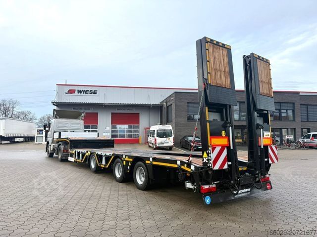 Tieflader-Sattelauflieger KÄSSBOHRER SLAR3 Tele Tiefbett Radmulden metallisiert