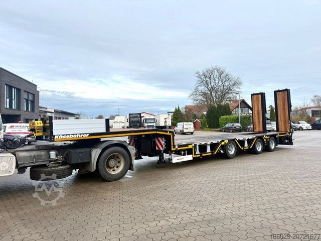 Tieflader-Sattelauflieger KÄSSBOHRER SLAR3 Tele Tiefbett Radmulden metallisiert