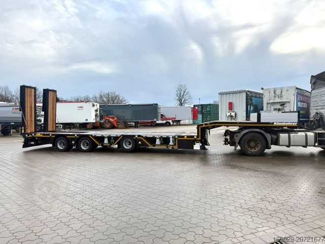 Tieflader-Sattelauflieger KÄSSBOHRER SLAR3 Tele Tiefbett Radmulden metallisiert