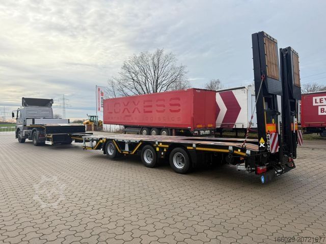 Tieflader-Sattelauflieger KÄSSBOHRER SLAR3 Tele Tiefbett Radmulden metallisiert