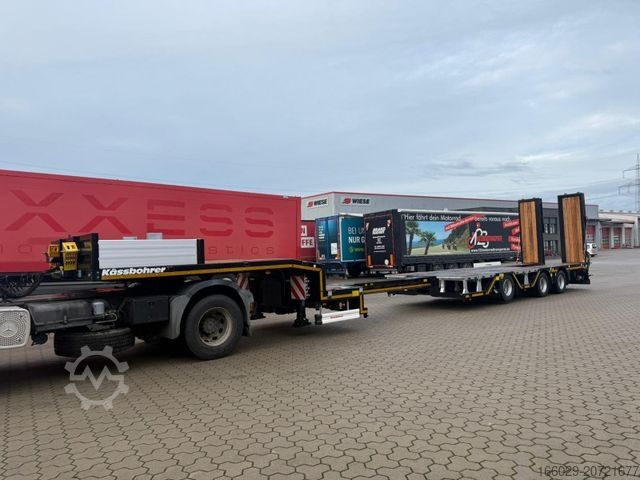 Tieflader-Sattelauflieger KÄSSBOHRER SLAR3 Tele Tiefbett Radmulden metallisiert