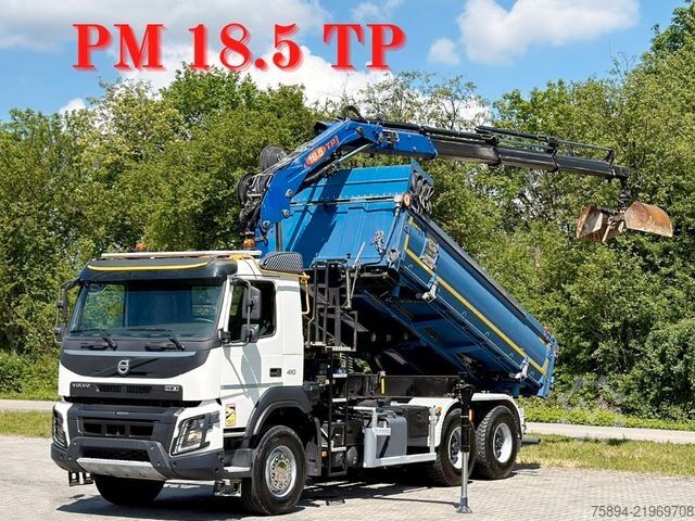 Truck mounted crane VOLVO FMX 410 Kipper 4,90m *PM 18.5 TP/FUNK *6x4