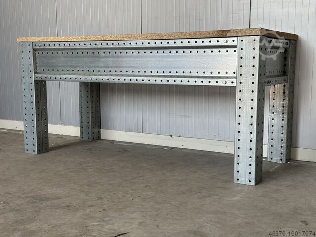 Workbench Welding table Workshop table Packtisch Werktisch Arbeitstisch Abm: 5.950 x 850 x 940 mm (BxTxH)