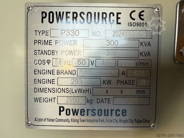 Aggregat Perkins 1706A-E93TAG1 - 330 kVA Generator - DPX-19811