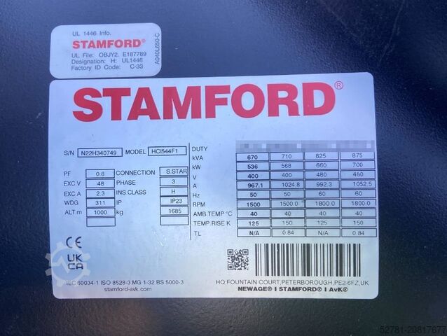 Aggregat Volvo TWD1683GE - 740 kVA Stage V - DPX-19040-O