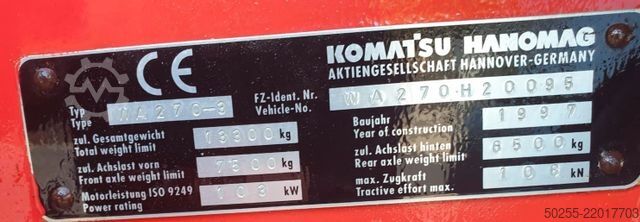 Wheel loader KOMATSU WA 270 Top wie Liebherr 524/538