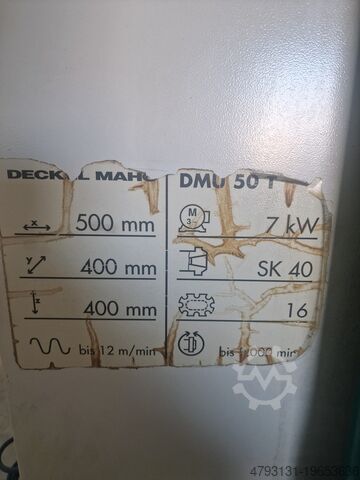 Universal machining center Deckel Maho DMU 50 T