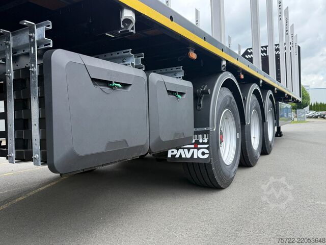 Timber transporter PAVIC 3-Achs Auflieger Hartholz-Boden m. Schnellwechsel