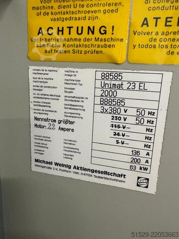 Vier-Seiten-Hobelmaschine Weinig Unimat 23 EL