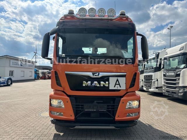 Roll-off tipper truck MAN TGS 18.500 Abroller HIAB XR72 CITY Navi LGS