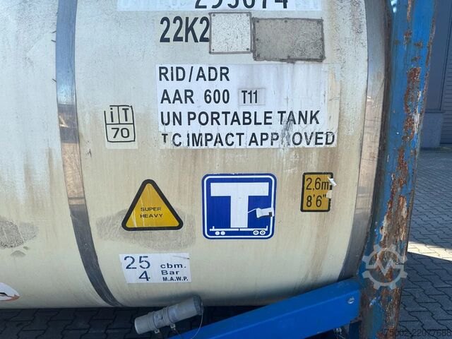 Tankcontainer CIMC 20FT ISO 25.01L / UN T11 / 5Y+CSC-TEST: 05/2027