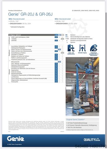Genie GR26J Runabout Elektro Vertikalmastbühne Genie GR-26J