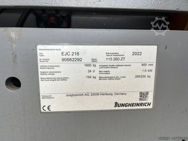 Pedestrian Stacker Jungheinrich EJC216