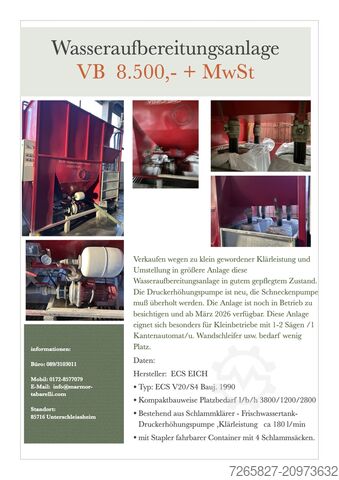 Sludge dewatering plant ECS Eich Maschinenbau GmbH VS20/S4C